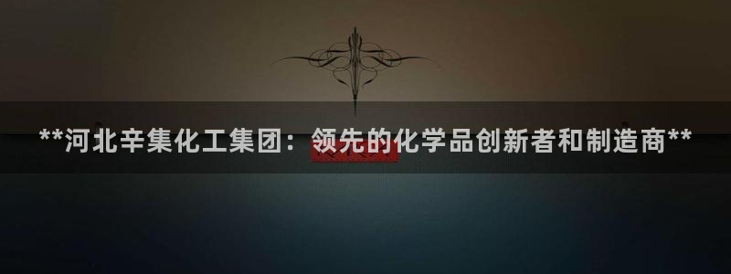 球盟会qmh：**河北辛集化工集团：领先的化学品创新者和制造